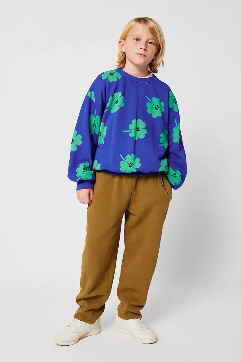 felpa in cotone bambino/a Lucky Clover colore blu 225AC039 miniatura 4