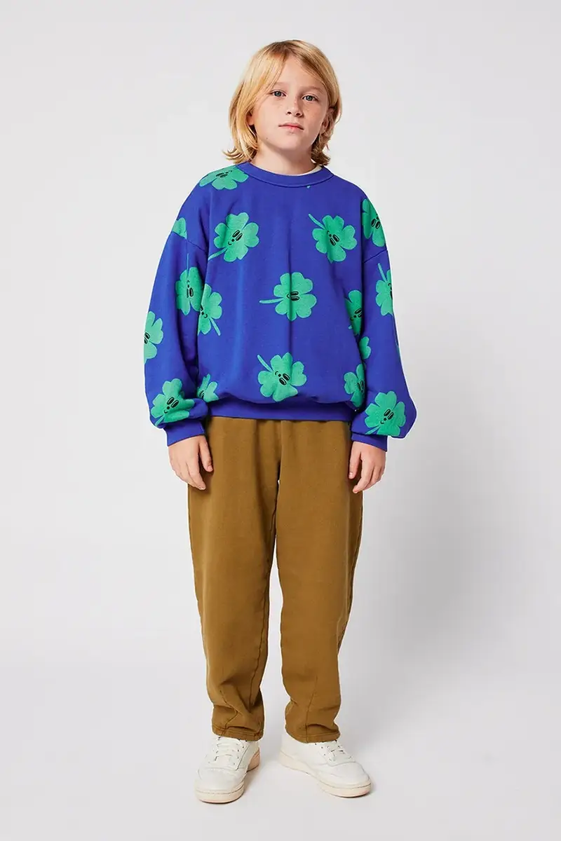 felpa in cotone bambino/a Lucky Clover colore blu 225AC039 miniatura 5