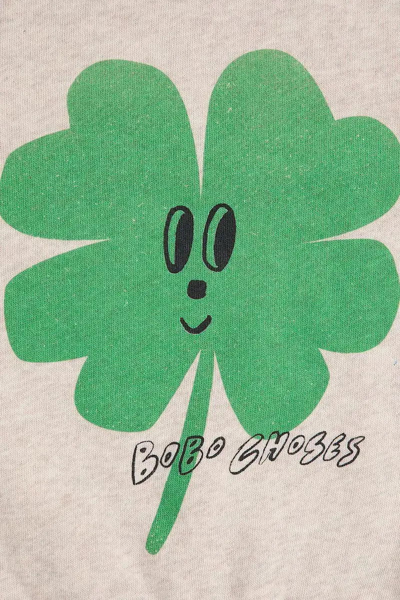 felpa in cotone bambino/a Lucky Clover colore grigio 225AC041 miniatura 3