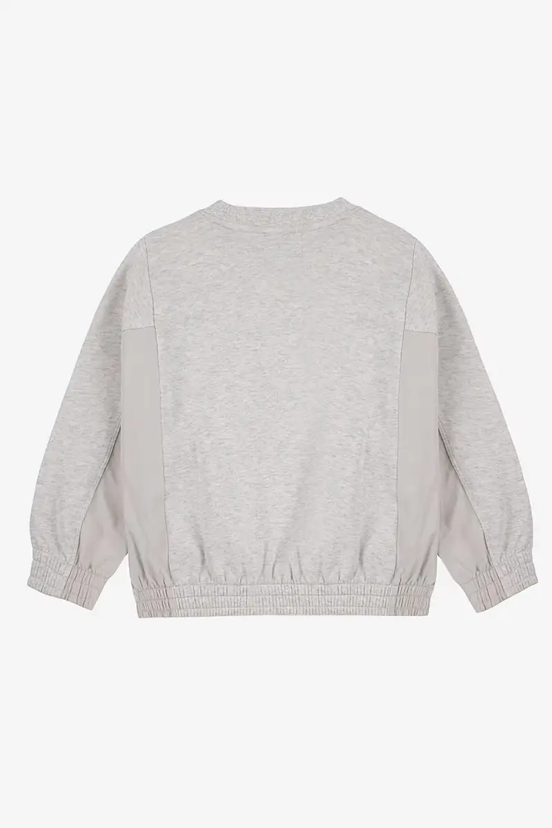 felpa in cotone bambino/a Memory colore grigio con applicazione 225BC005 miniatura 3