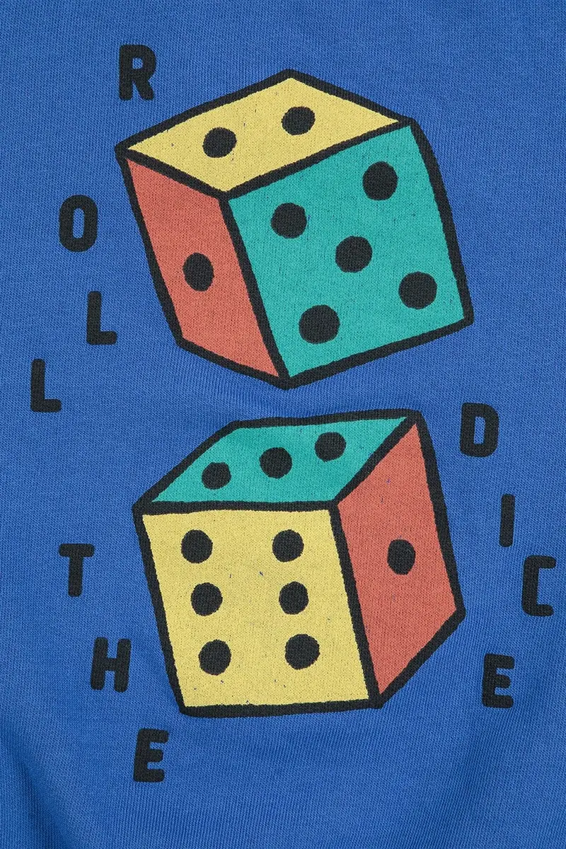 felpa in cotone bambino/a Roll The Dice colore blu 225AC030 miniatura 3