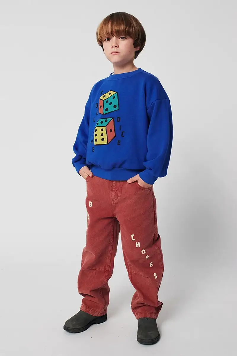 felpa in cotone bambino/a Roll The Dice colore blu 225AC030 miniatura 4