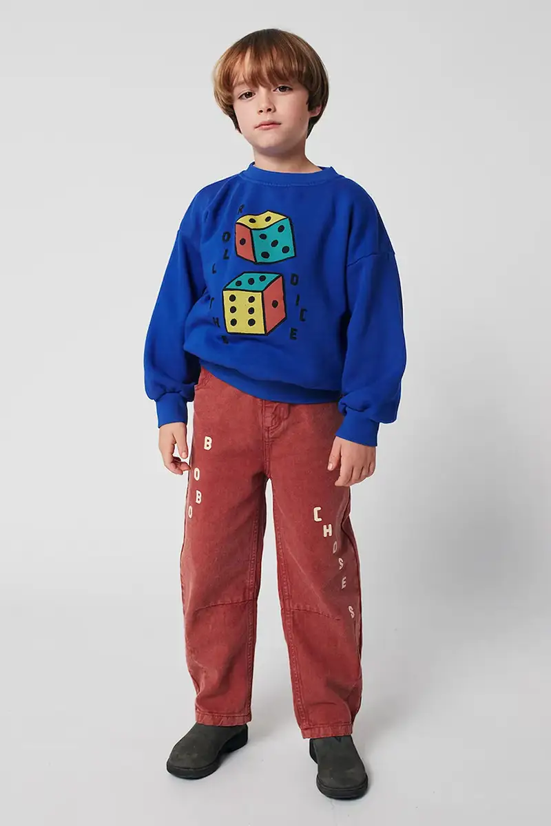 felpa in cotone bambino/a Roll The Dice colore blu 225AC030 miniatura 5