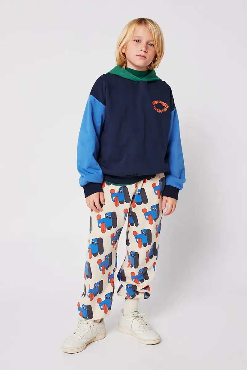 felpa in cotone bambino/a Tic Tac Toe colore blu navy con cappuccio 225AC048 miniatura 4