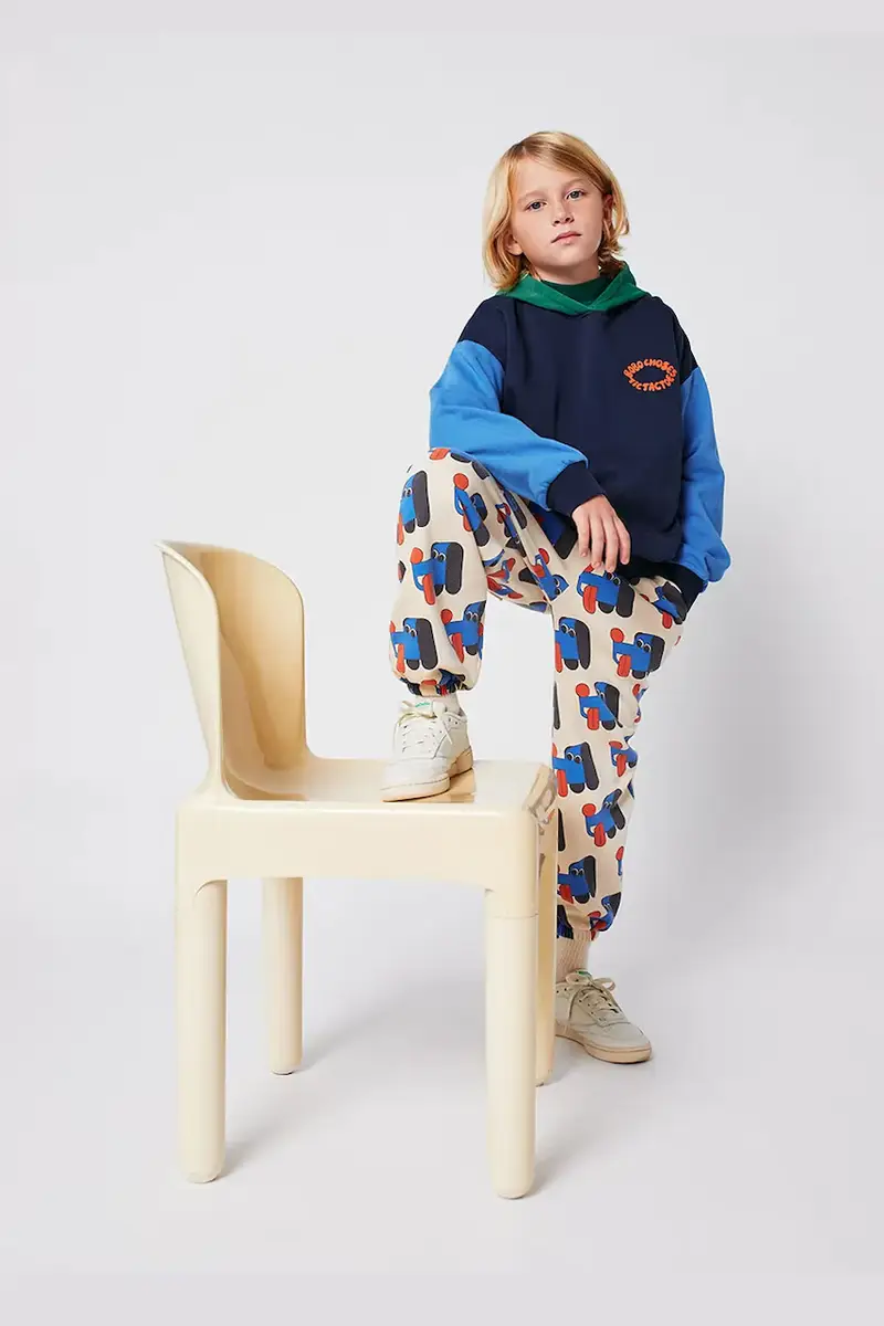 felpa in cotone bambino/a Tic Tac Toe colore blu navy con cappuccio 225AC048 miniatura 5