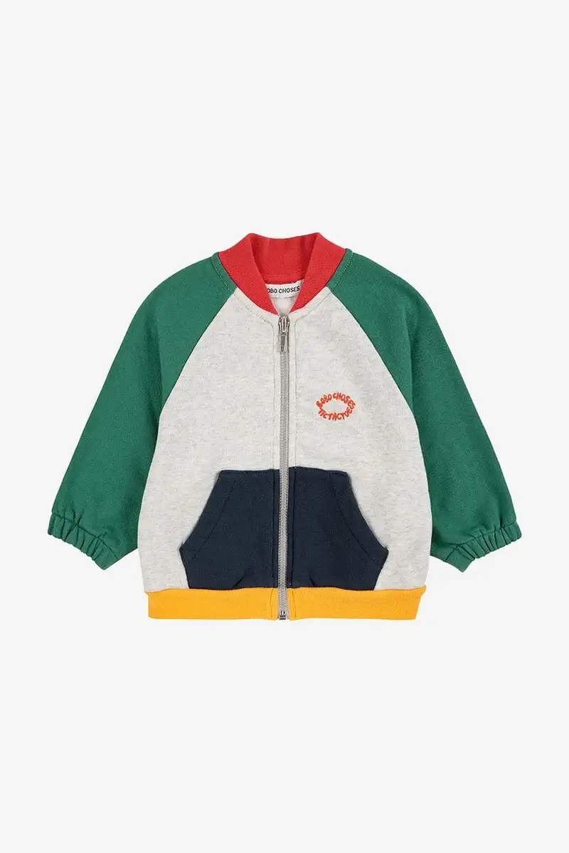 Bobo Choses Maglia neonato in cotone grigia Tic Tac Toe miniatura 2