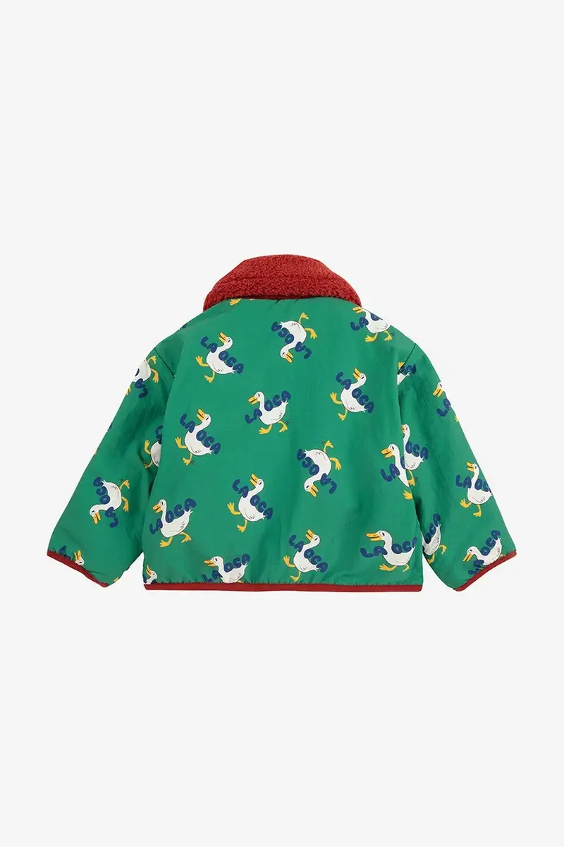 giacca a doppia faccia per neonati La Oca colore verde 225AB107 miniatura 3