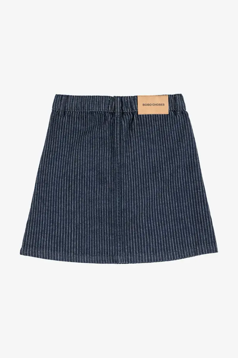 gonna di cotone bambina colore blu navy 225AC097 miniatura 3