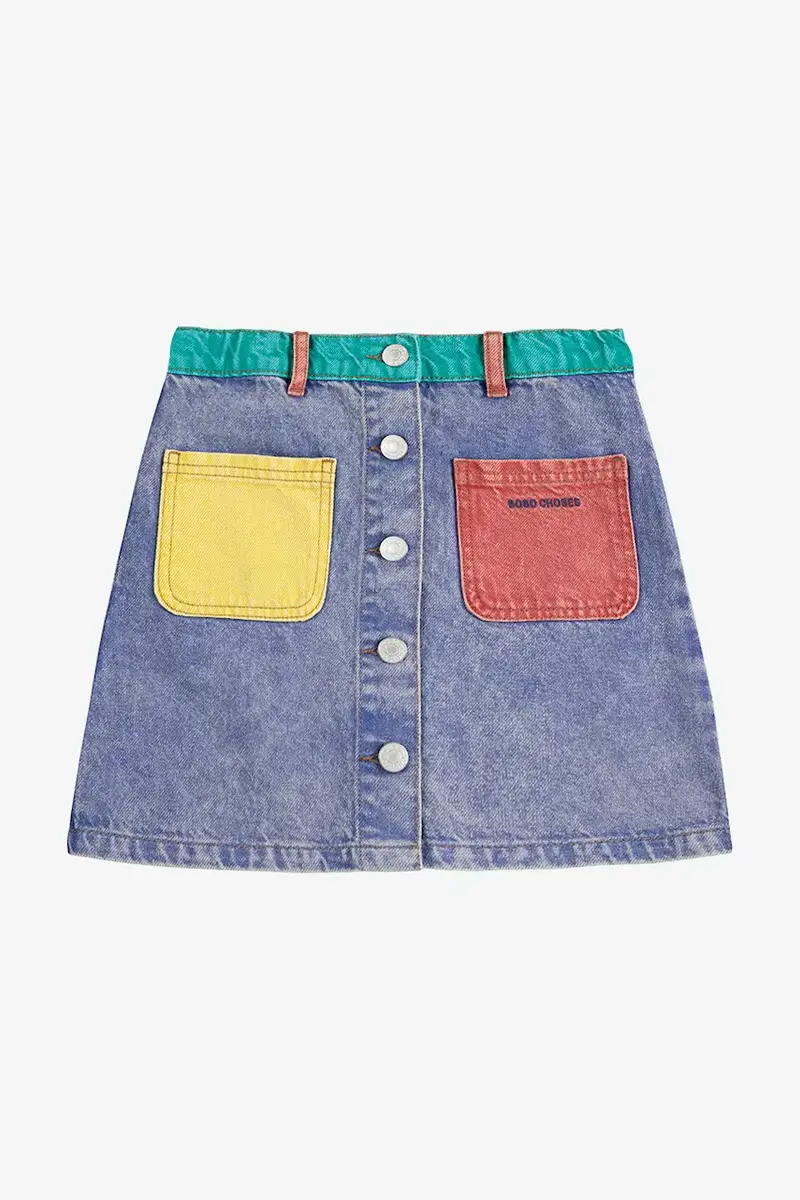 gonna jeans bambino colore blu 125AC072 miniatura 2