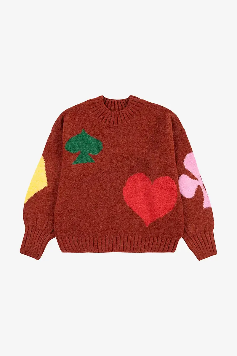 maglione per bambini con misto lana Bobo Joker colore granata 225AC112 miniatura 2