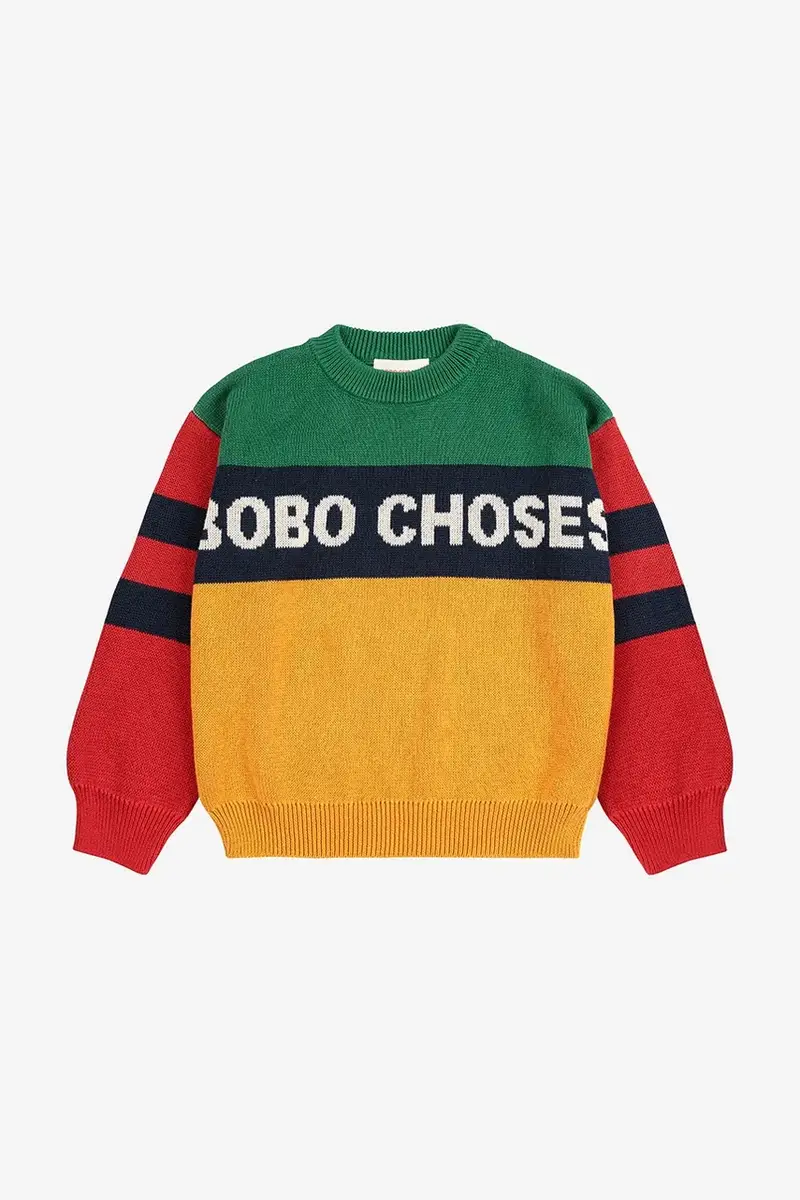 maglione per bambini con misto lana colore giallo 225AC109 miniatura 2