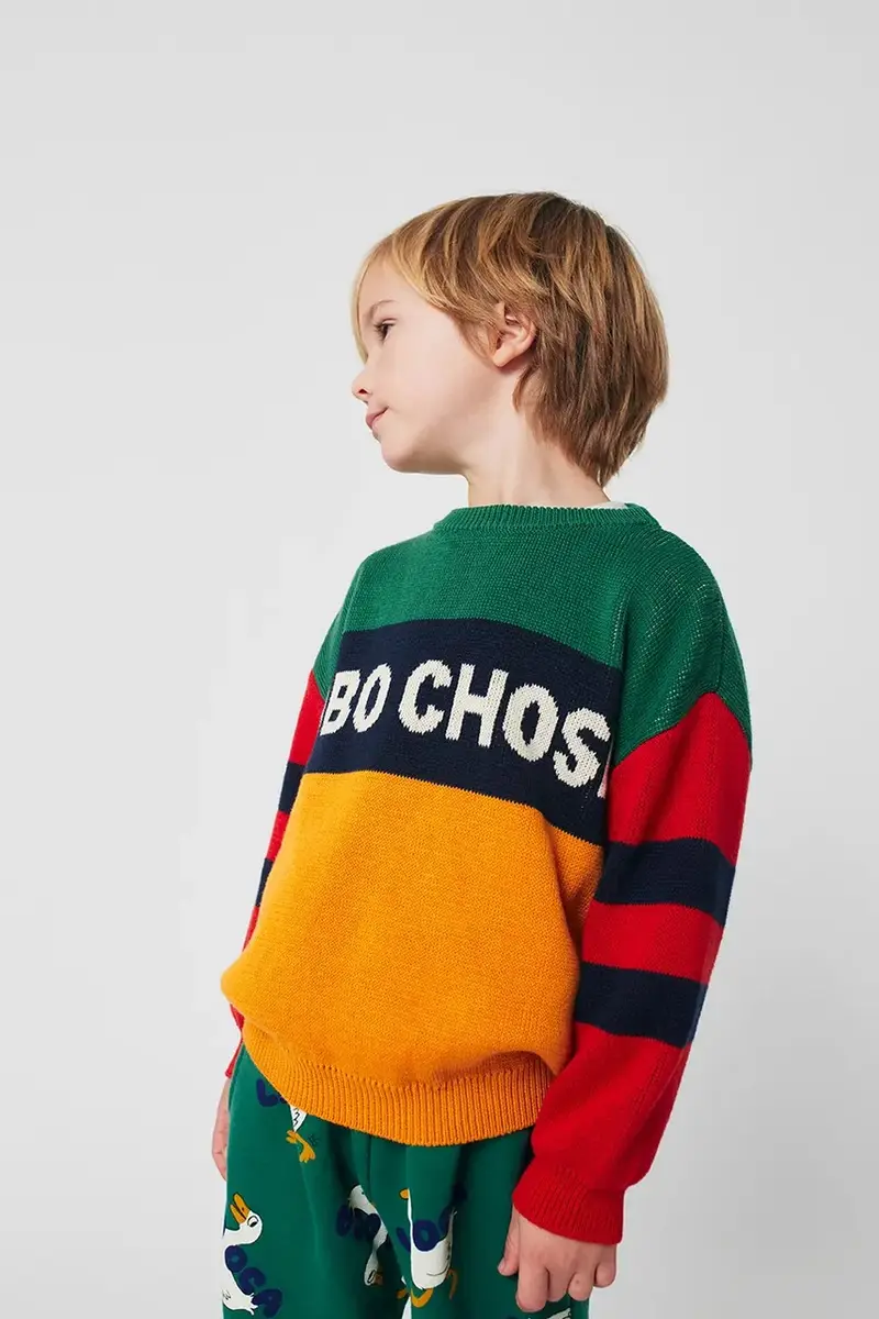 maglione per bambini con misto lana colore giallo 225AC109 miniatura 4