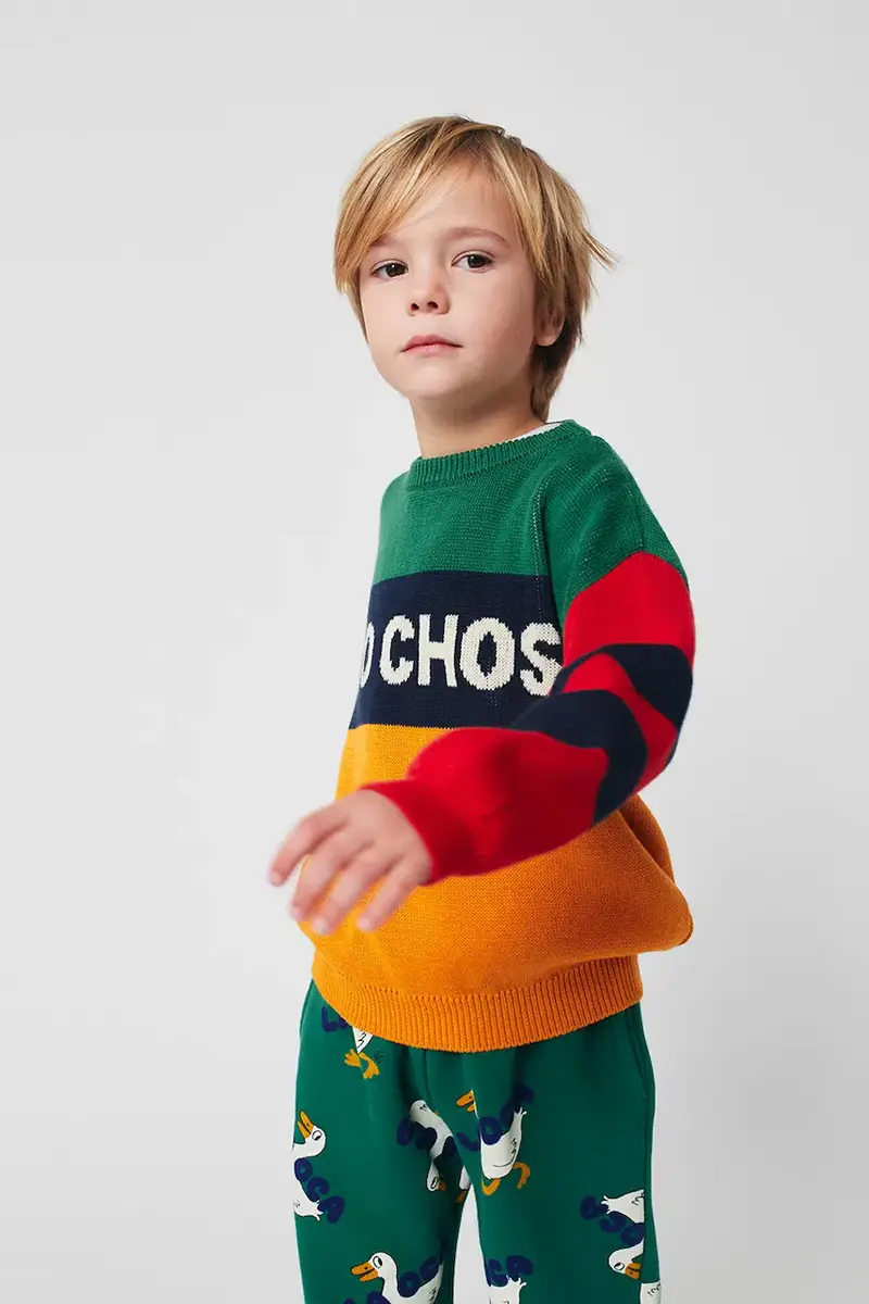 maglione per bambini con misto lana colore giallo 225AC109 miniatura 5