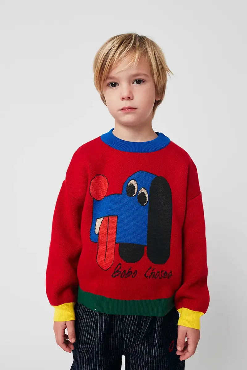 maglione per bambini con misto lana Doggy Mate Rosso