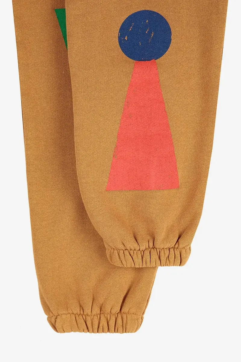 pantaloni tuta in cotone bambino/a Chess Pawn colore marrone 225AC068 miniatura 5