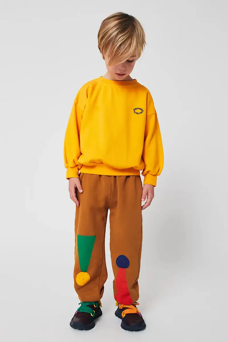 pantaloni tuta in cotone bambino/a Chess Pawn colore marrone 225AC068