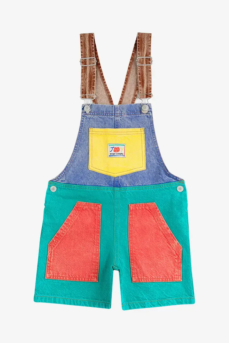 salopette jeans bambino/a Smiling colore turchese 125AC097 miniatura 2