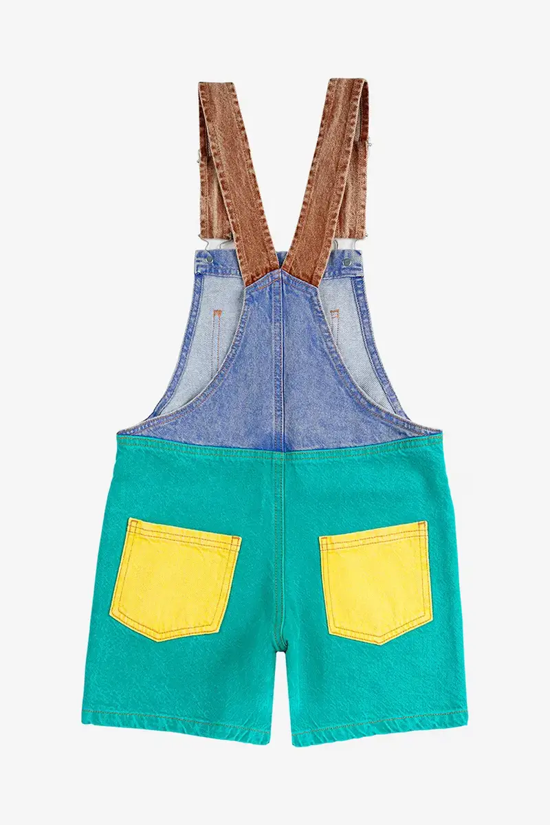 salopette jeans bambino/a Smiling colore turchese 125AC097 miniatura 3