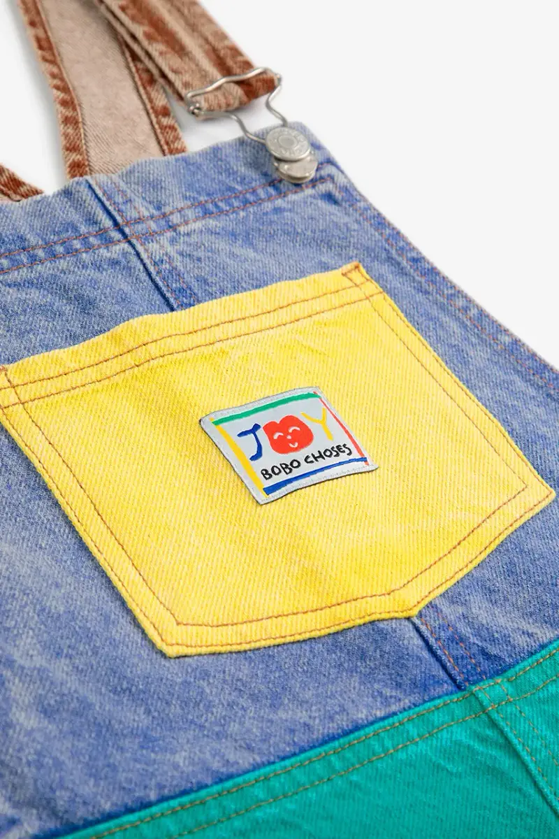 salopette jeans bambino/a Smiling colore turchese 125AC097 miniatura 4