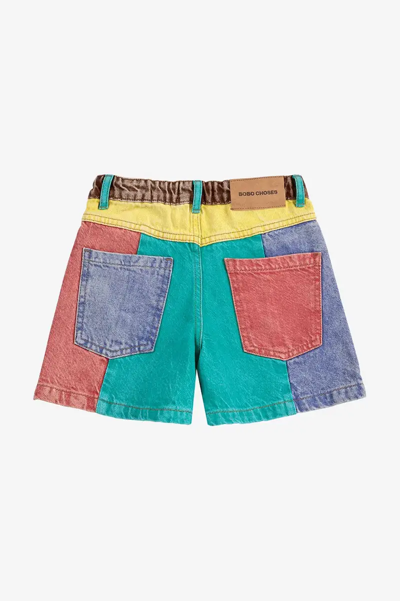 shorts in jeans bambino/a colore turchese 125AC065 miniatura 3