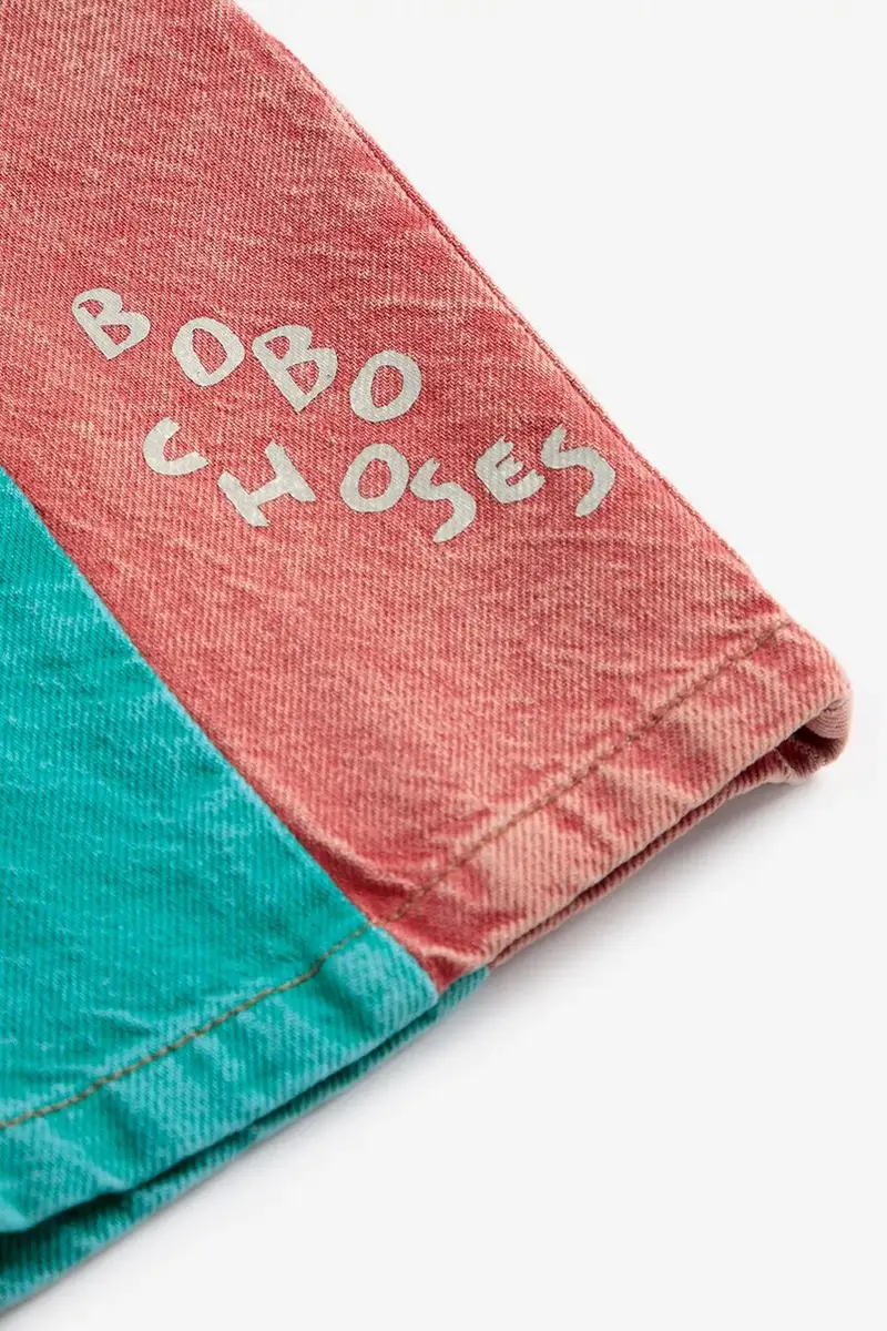 shorts in jeans bambino/a colore turchese 125AC065 miniatura 4