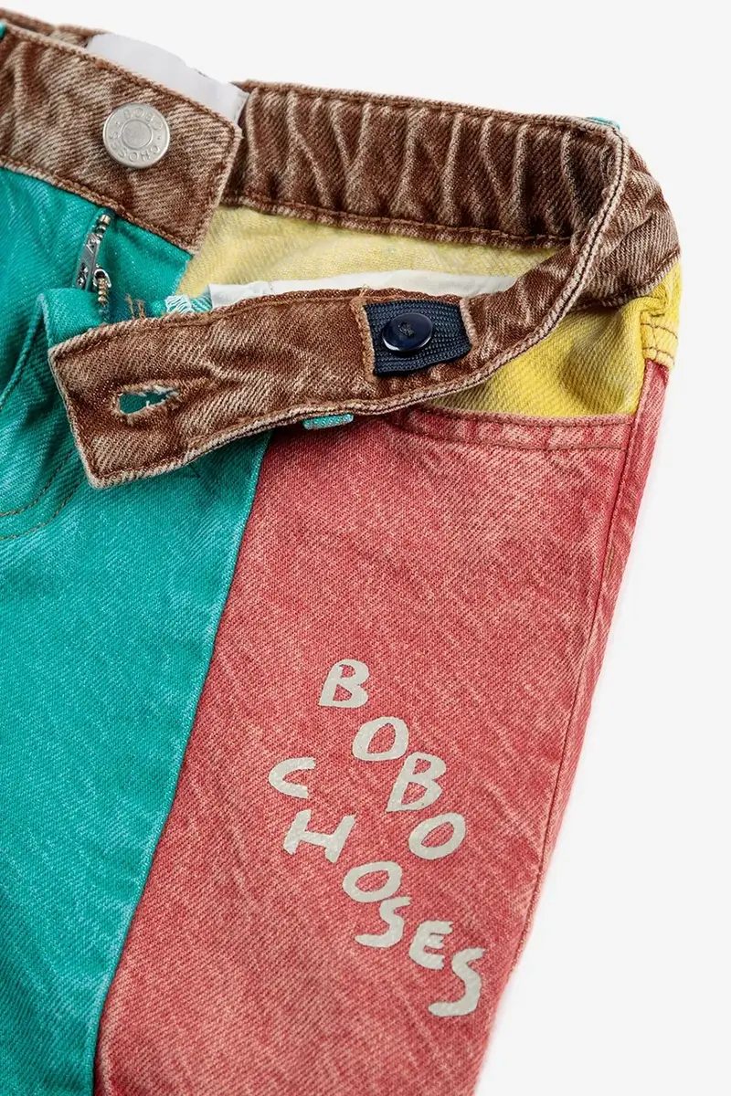 shorts in jeans bambino/a colore turchese 125AC065 miniatura 5