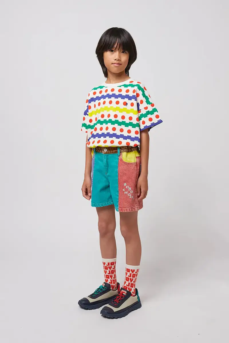 shorts in jeans bambino/a colore turchese 125AC065