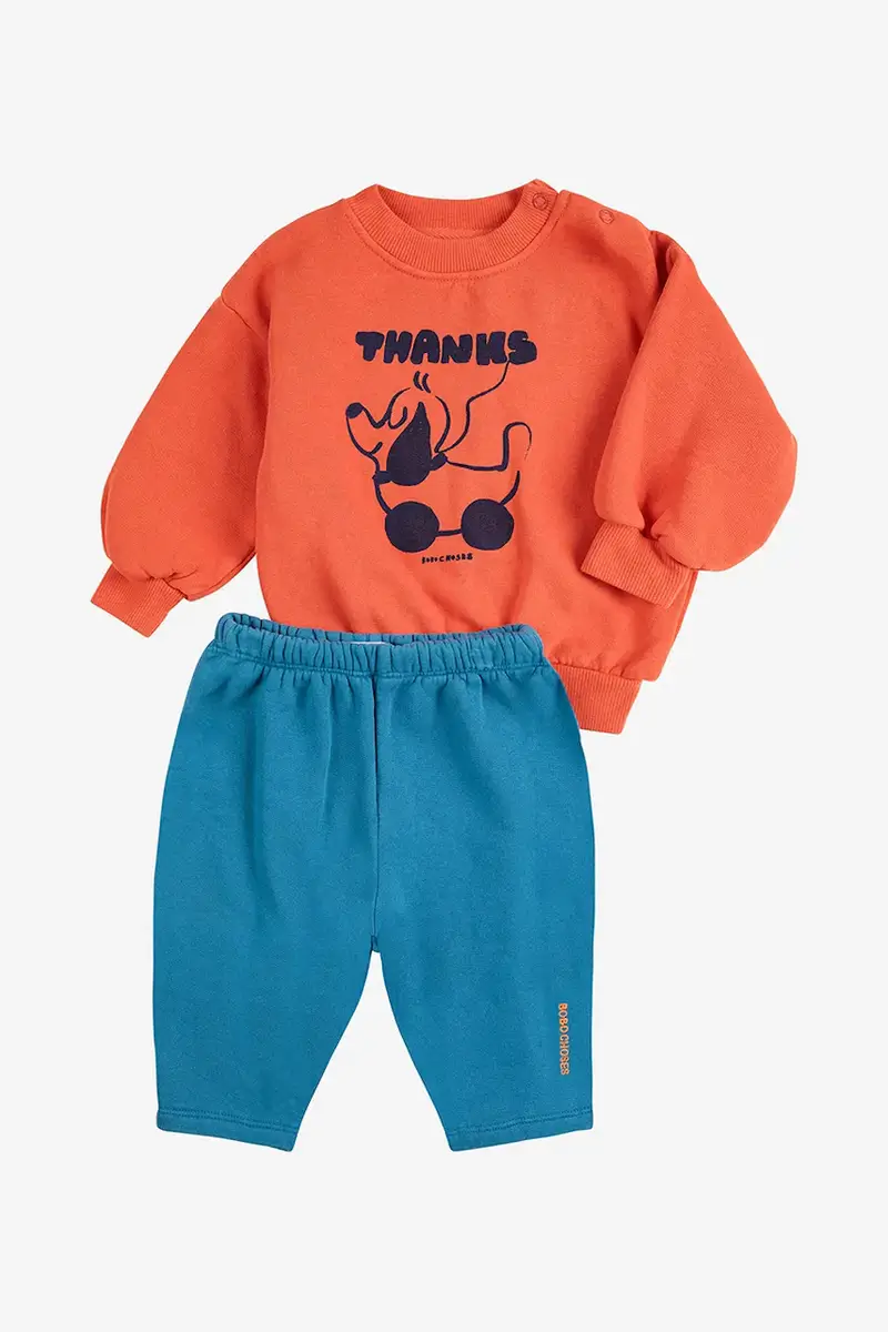 tuta in cotone da neonato Rolling Dog Arancione miniatura 2