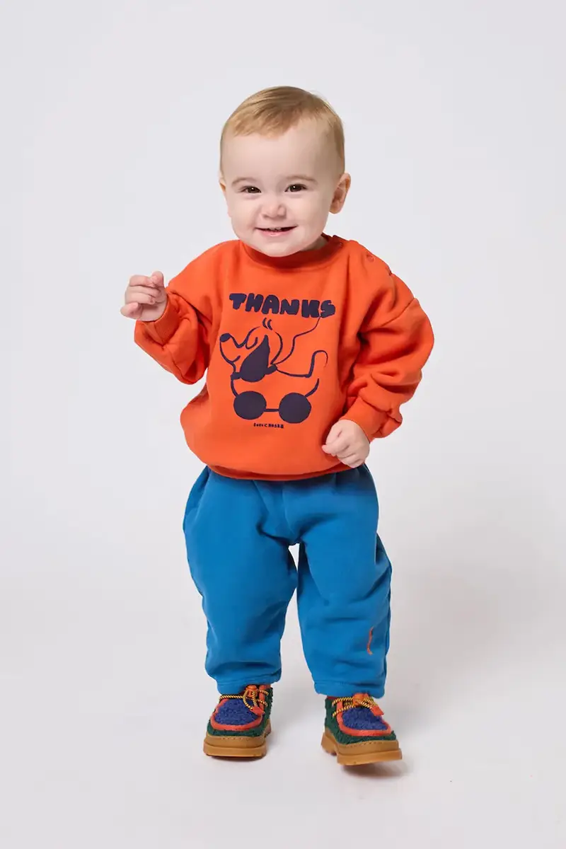 tuta in cotone da neonato Rolling Dog Arancione