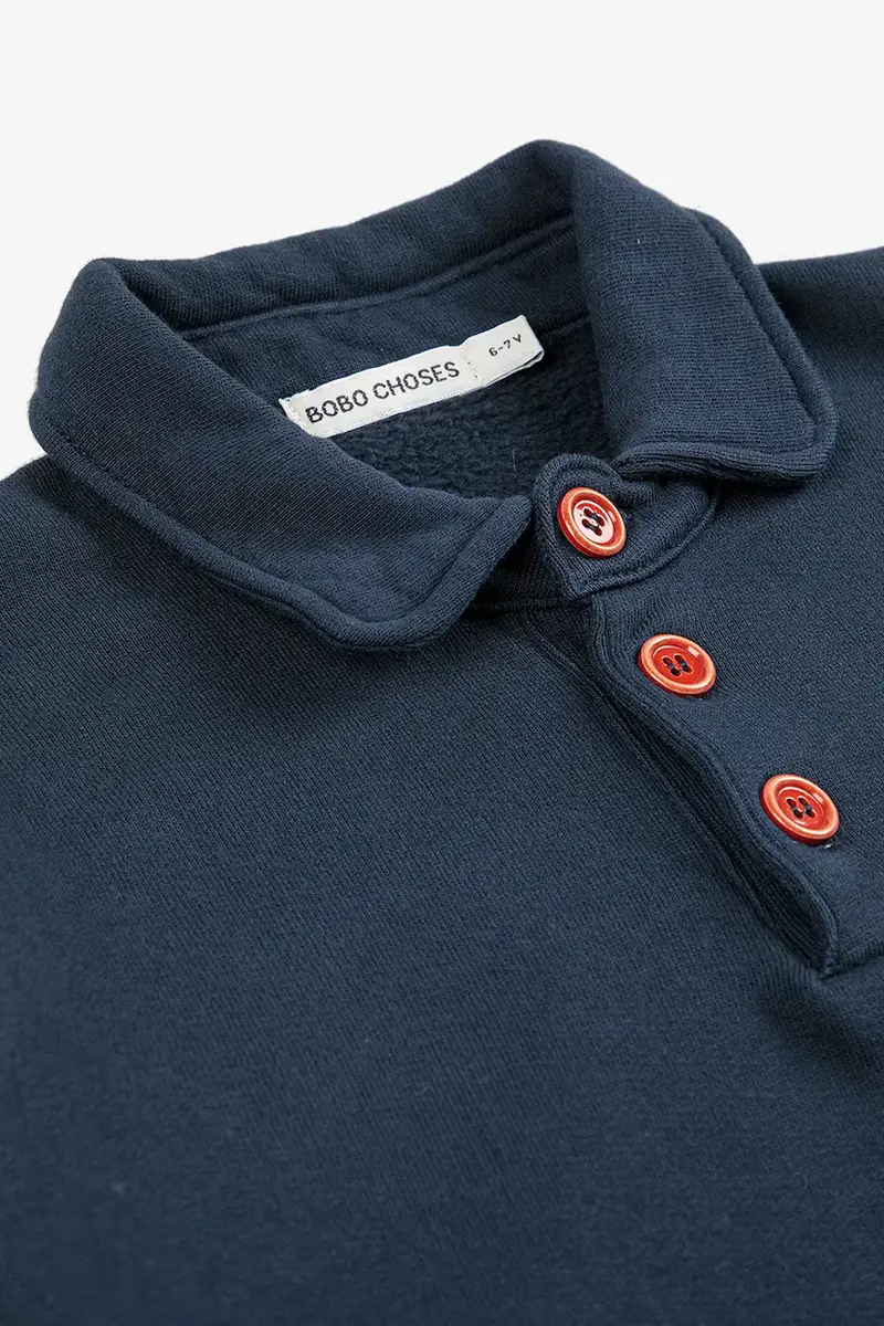 vestito di cotone bambina Clover colore blu navy 225AC088 miniatura 3