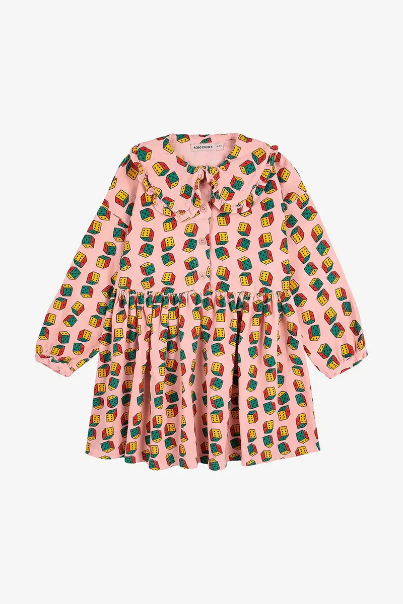 vestito di cotone bambina Dices colore rosa 225AC146 miniatura 2