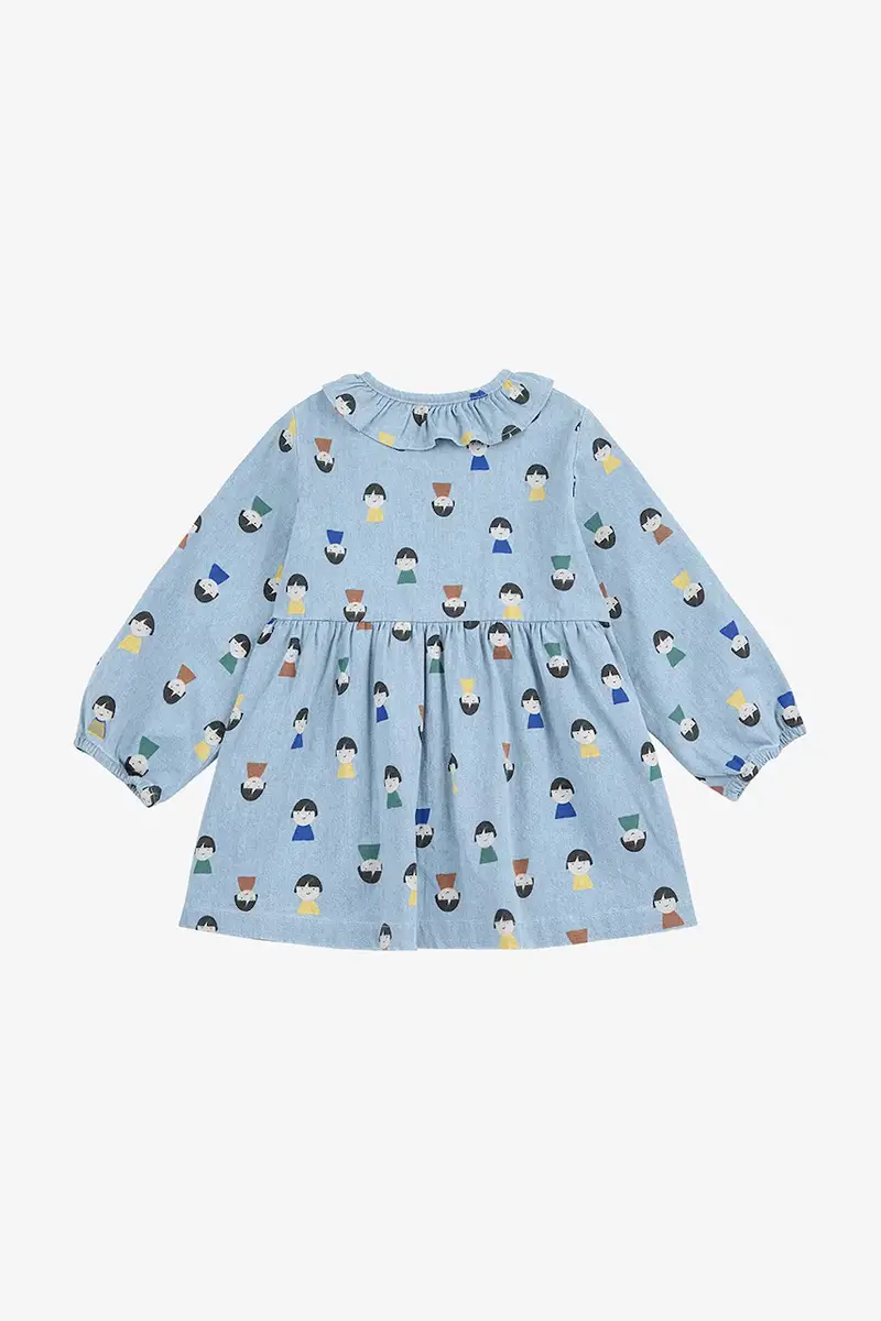 vestito di cotone bambina Game Pawns colore blu 225AB089 miniatura 3