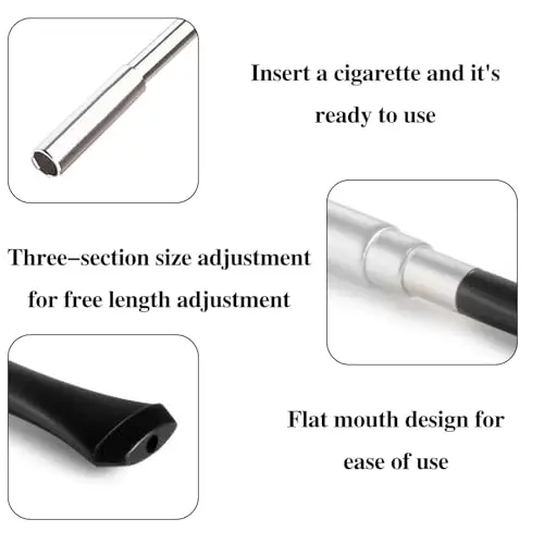 Bocchino per Sigaretta, 3 Pezzi Bocchino Allungabile per Sigaretta, Portasigarette Lungo, Portasigarette lungo alla miniatura 3