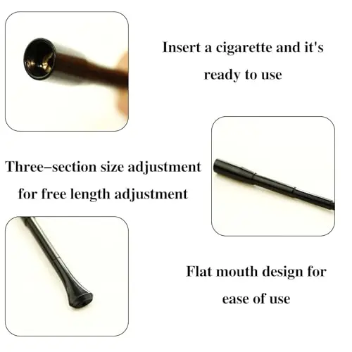 Bocchino per Sigaretta, Bocchino Allungabile per Sigaretta, Portasigarette Lungo, Portasigarette lungo alla Audrey miniatura 3