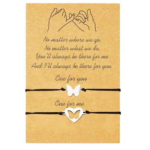 BOCHOI Braccialetto dell'amicizia Pinkie Promise, braccialetto di coppia, regalo per sorelle, mamme, figlie, amiche del