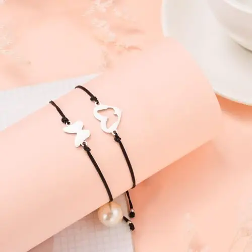 BOCHOI Braccialetto dell'amicizia Pinkie Promise, braccialetto di coppia, regalo per sorelle, mamme, figlie, amiche del miniatura 2