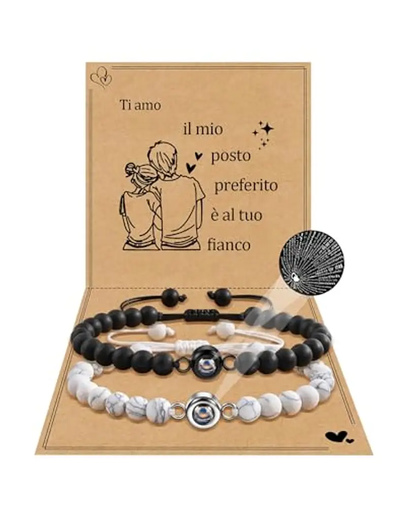 BOCHOI Bracciale Coppia Ti Amo 100 Lingue