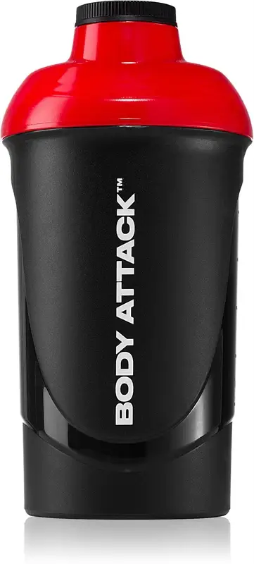 Shaker shaker per lo sport senza BPA colore nero-rossa 600 ml