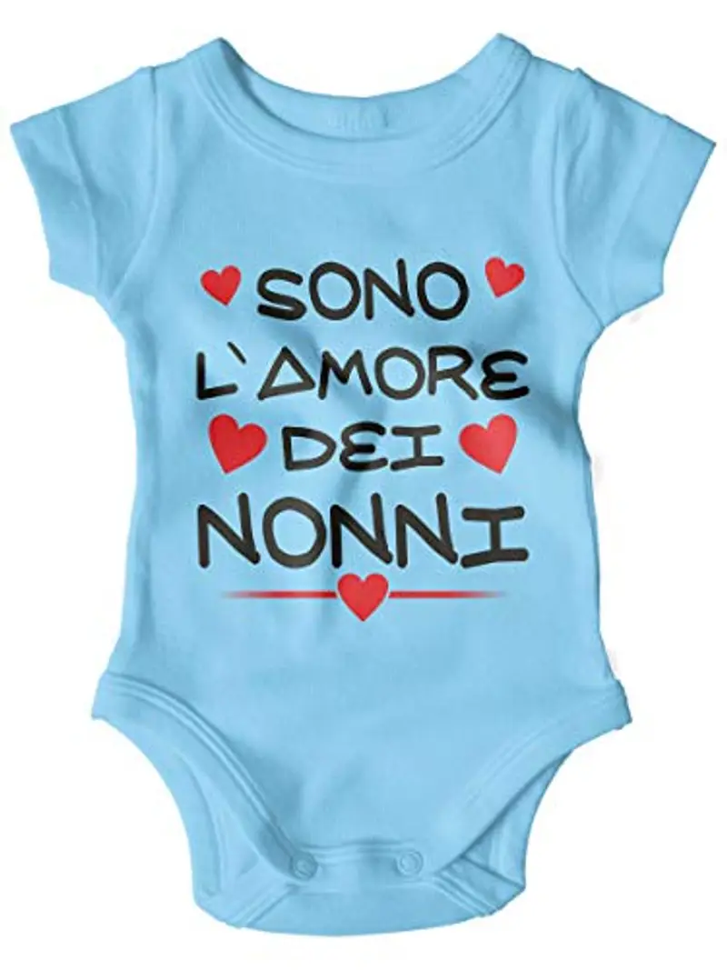 Body Neonato Divertente Sono L'Amore dei Nonni Bodino Manica Corta Idea Regalo Nascita Tutina Neonato Bimbo Bimba