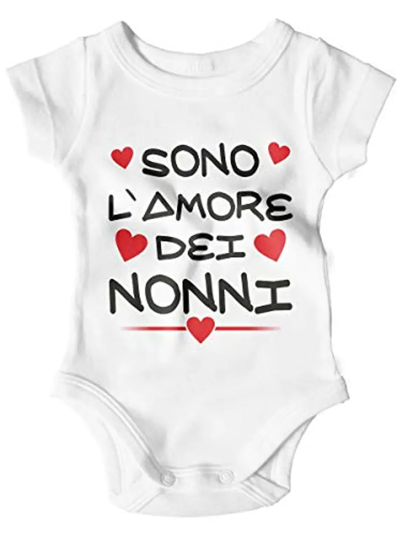 Body Neonato Divertente Sono L'Amore dei Nonni Bodino Manica Corta Idea Regalo Nascita Tutina Neonato Bimbo Bimba