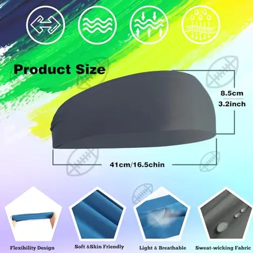 Boenoea 6 Pezzi Fasce Sportive per Bambini, Fasce per Sudore Atletiche Fasce per Ragazzi e Ragazze, Fasce per Bambini miniatura 2