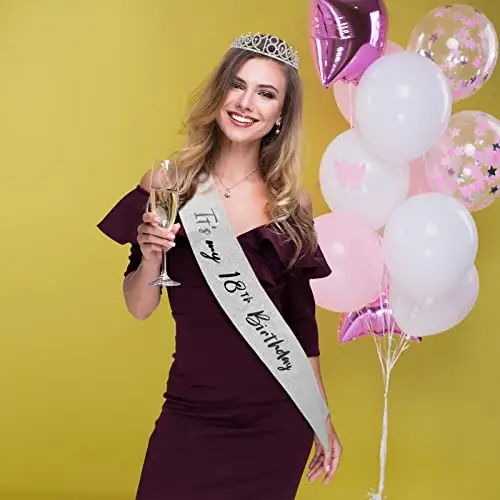Bohoman Corona e Tiara per 18° Compleanno - "It's My 18th Birthday" Festone, Fascia, Decorazioni e Regali per Feste miniatura 2