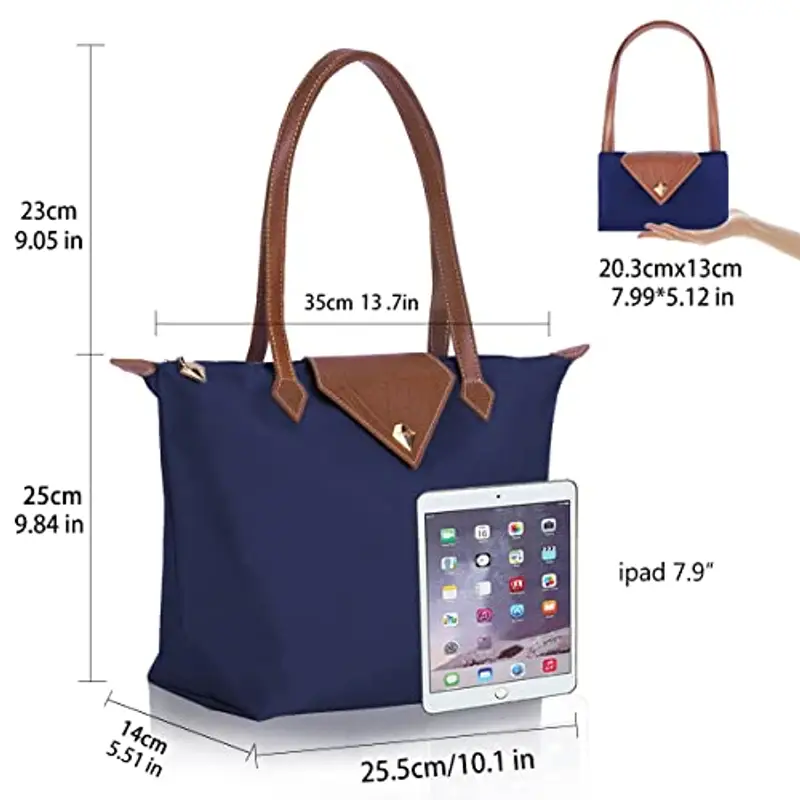 BOJLY Borsa da Donna a Tracolla in Nylon con Diamanti - Shopping Pieghevole, Impermeabile, da Viaggio miniatura 2