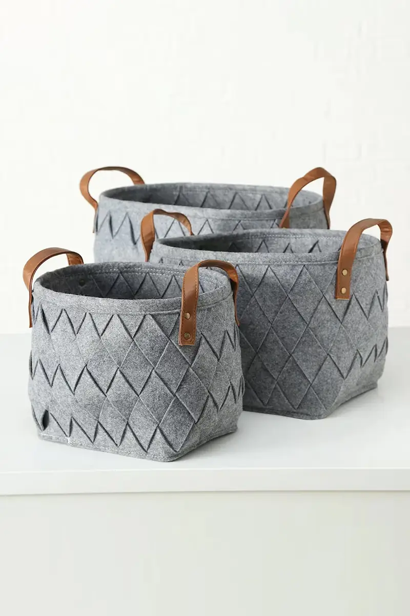 set cestini portaoggetti Toms pacco da 3 colore grigio miniatura 2