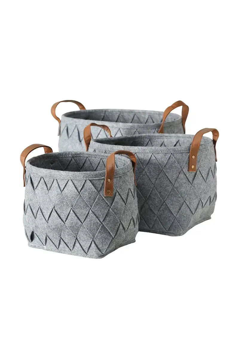 set cestini portaoggetti Toms pacco da 3 colore grigio