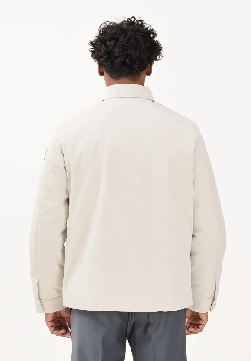 Piumino panna da uomo foderato in ecopelliccia miniatura 3