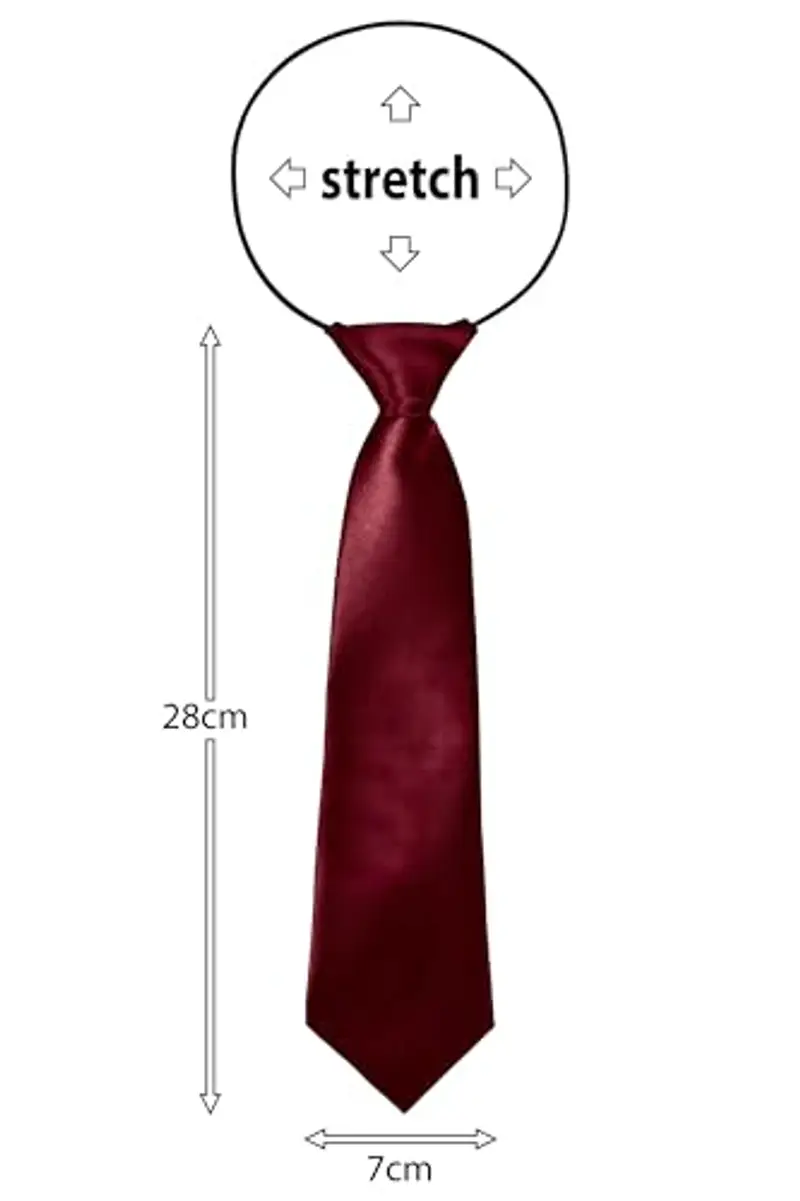 BomGuard Cravatta da bambino ragazzi, bordeaux rosso miniatura 3