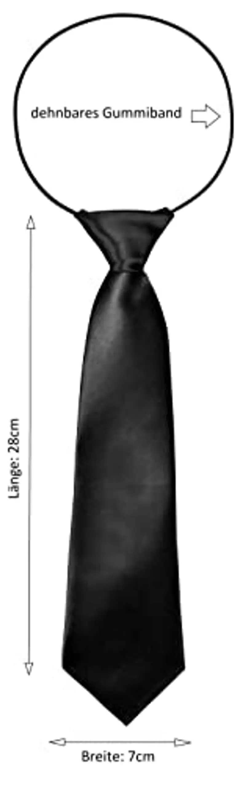 BomGuard Cravatta da bambino ragazzi nera, nero miniatura 3