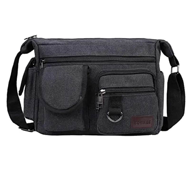 BOMKEE Tela Tracolla Borse a Mano Zaino Bags Borsa Spalla in Tela Borsetta Vintage Sacchetto del Messaggero Multifunzione Shopper Borsa