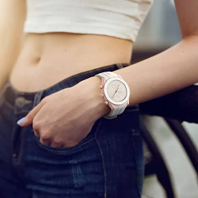 BONACE Cinturino in silicone senza spazi per Omega x Swatch MoonSwatch, cinturino di ricambio per orologio Omega x Swatch MoonSwatch Speedmaster da 20mm (Bianca bianca linea) miniatura 3